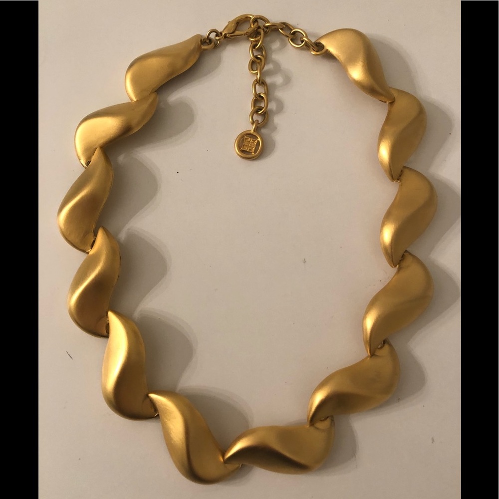 Auth Givenchy Modernist Vintage Satin Gold Wave